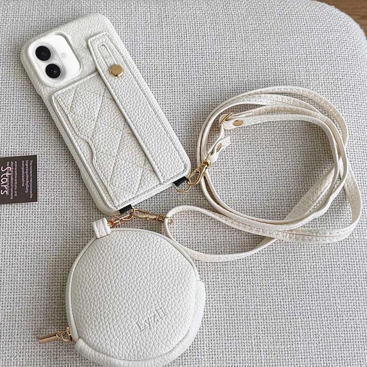 Custodia per telefono in PU con cinturino a motivo a rombi, scomparto per carte e piccolo portafoglio., For iPhone 16 Pro, For iPhone 16 Plus