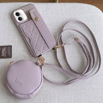 Custodia per telefono in PU con cinturino a motivo a rombi, scomparto per carte e piccolo portafoglio., For iPhone 16, For iPhone 15 Pro Max