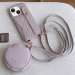 Custodia per telefono in PU con cinturino a motivo a rombi, scomparto per carte e piccolo portafoglio., For iPhone 15 Pro, For iPhone 15 Plus