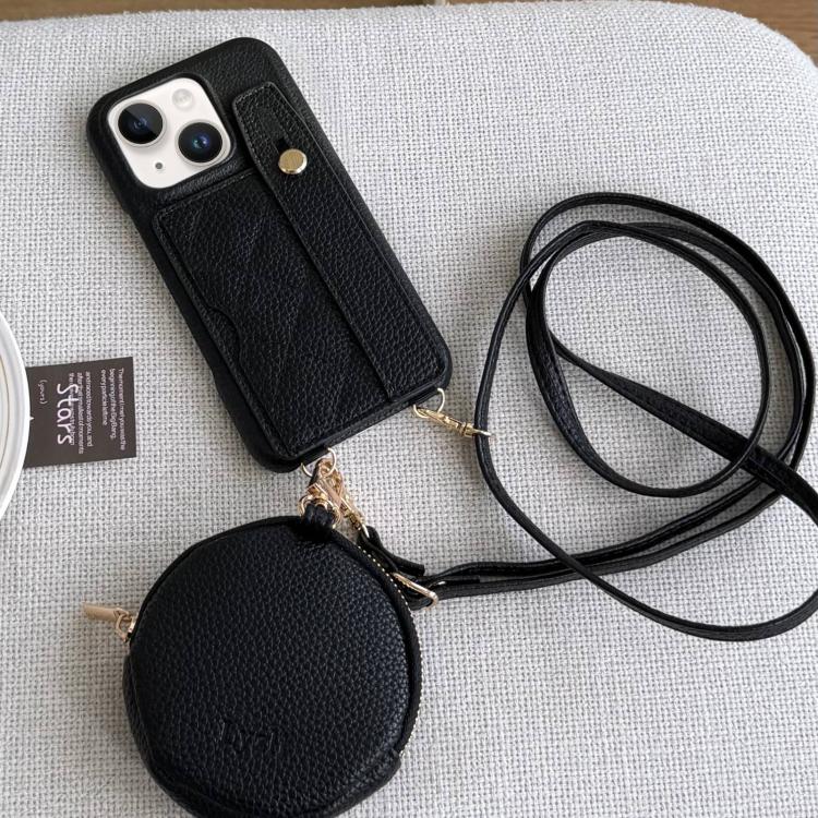 Custodia per telefono in PU con cinturino a motivo a rombi, scomparto per carte e piccolo portafoglio., For iPhone 14, For iPhone 14 Pro