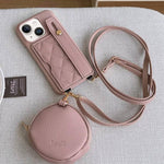 Custodia per telefono in PU con cinturino a motivo a rombi, scomparto per carte e piccolo portafoglio., For iPhone 14, For iPhone 14 Pro