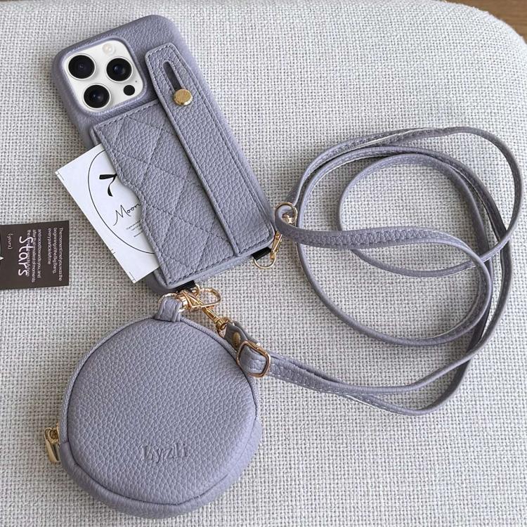 Custodia per telefono in PU con cinturino a motivo a rombi, scomparto per carte e piccolo portafoglio., For iPhone 13 Pro Max, For iPhone 13 Pro