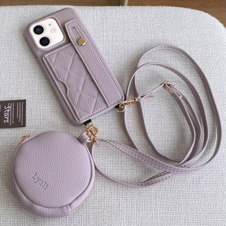 Custodia per telefono in PU con cinturino a motivo a rombi, scomparto per carte e piccolo portafoglio., For iPhone 12, For iPhone 12 Pro Max