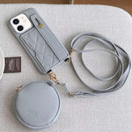 Custodia per telefono in PU con cinturino a motivo a rombi, scomparto per carte e piccolo portafoglio., For iPhone 12, For iPhone 12 Pro Max