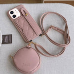 Custodia per telefono in PU con cinturino a motivo a rombi, scomparto per carte e piccolo portafoglio., For iPhone 12, For iPhone 12 Pro Max