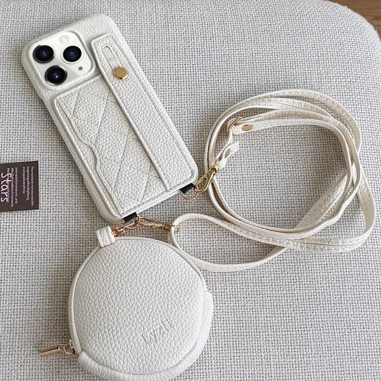 Custodia per telefono in PU con cinturino a motivo a rombi, scomparto per carte e piccolo portafoglio., For iPhone 11 Pro Max, For iPhone 11