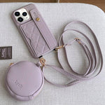 Custodia per telefono in PU con cinturino a motivo a rombi, scomparto per carte e piccolo portafoglio., For iPhone 11 Pro