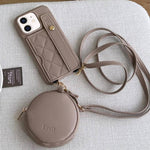 Custodia per telefono in PU con cinturino a motivo a rombi, scomparto per carte e piccolo portafoglio., For iPhone 11 Pro Max, For iPhone 11