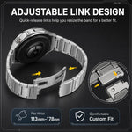 Cinturino per orologio in acciaio inossidabile sottile con chiusura pieghevole a forma di H e sgancio rapido., 22mm