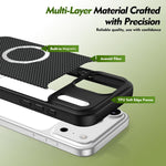 Custodia per telefono magnetica antiurto in TPU con texture effetto fibra di carbonio e bordi morbidi in TPU., For iPhone 17 Pro Max, For iPhone 17 Pro, For iPhone 17, For iPhone 16 Pro Max