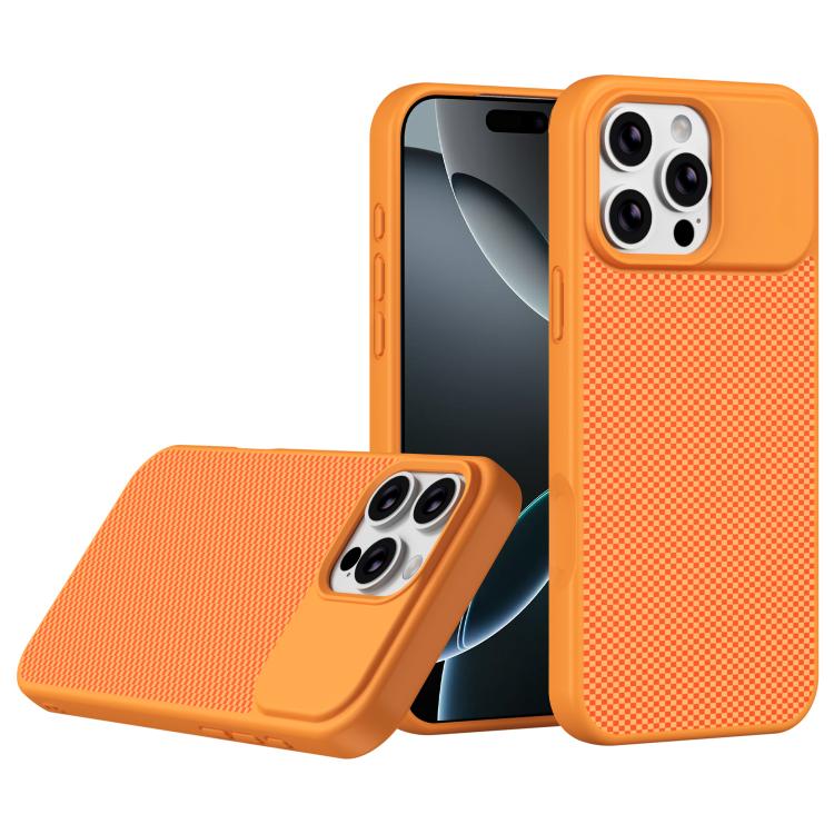 Custodia per telefono magnetica antiurto in TPU con texture effetto fibra di carbonio e bordi morbidi in TPU., For iPhone 16 Pro, For iPhone 16