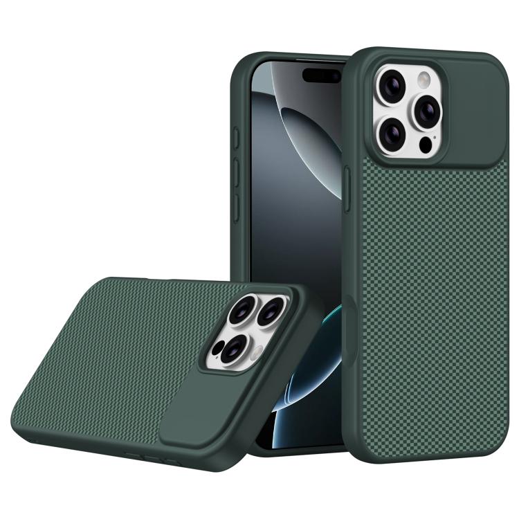 Custodia per telefono magnetica antiurto in TPU con texture effetto fibra di carbonio e bordi morbidi in TPU., For iPhone 16 Pro, For iPhone 16
