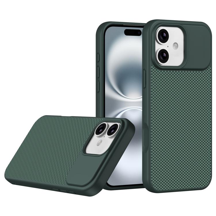 Custodia per telefono magnetica antiurto in TPU con texture effetto fibra di carbonio e bordi morbidi in TPU., For iPhone 16 Pro, For iPhone 16