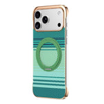 Custodia magnetica per telefono senza cornice in Kevlar galvanizzato con rotazione a 360 gradi., For iPhone 17 Pro Max, For iPhone 17 Pro, For iPhone 17, For iPhone 16 Pro Max