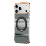 Custodia magnetica per telefono senza cornice in Kevlar galvanizzato con rotazione a 360 gradi., For iPhone 17 Pro Max, For iPhone 17 Pro, For iPhone 17, For iPhone 16 Pro Max