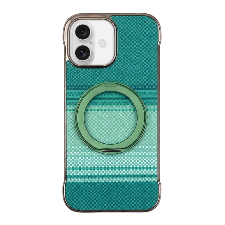 Custodia magnetica per telefono senza cornice in Kevlar galvanizzato con rotazione a 360 gradi., For iPhone 17 Pro Max, For iPhone 17 Pro, For iPhone 17, For iPhone 16 Pro Max