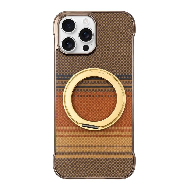 Custodia magnetica per telefono senza cornice in Kevlar galvanizzato con rotazione a 360 gradi., For iPhone 17 Pro Max, For iPhone 17 Pro, For iPhone 17, For iPhone 16 Pro Max