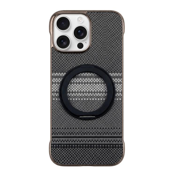 Custodia magnetica per telefono senza cornice in Kevlar galvanizzato con rotazione a 360 gradi., For iPhone 17 Pro Max, For iPhone 17 Pro, For iPhone 17, For iPhone 16 Pro Max