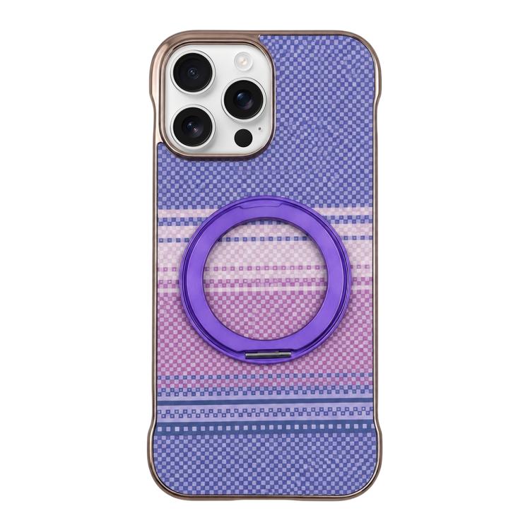 Custodia magnetica per telefono senza cornice in Kevlar galvanizzato con rotazione a 360 gradi., For iPhone 16 Pro, For iPhone 16, For iPhone 15 Pro Max, For iPhone 15 Pro