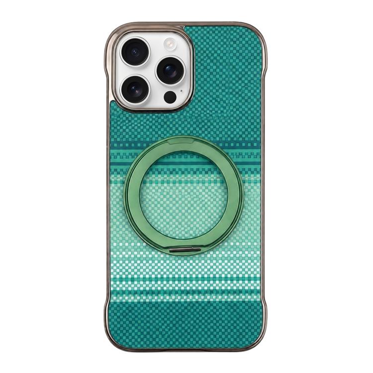 Custodia magnetica per telefono senza cornice in Kevlar galvanizzato con rotazione a 360 gradi., For iPhone 16 Pro, For iPhone 16, For iPhone 15 Pro Max, For iPhone 15 Pro
