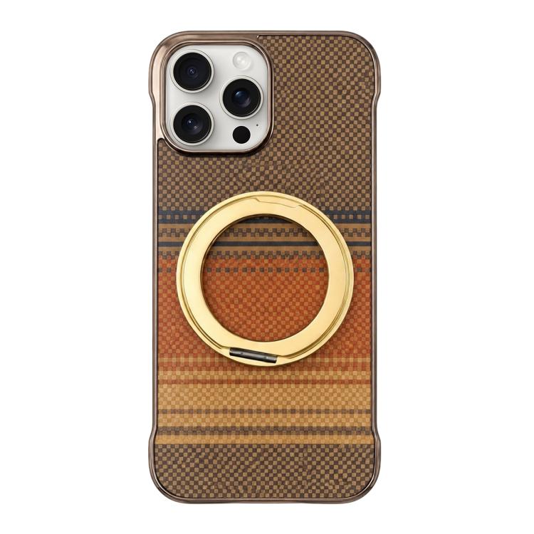 Custodia magnetica per telefono senza cornice in Kevlar galvanizzato con rotazione a 360 gradi., For iPhone 16 Pro, For iPhone 16, For iPhone 15 Pro Max, For iPhone 15 Pro