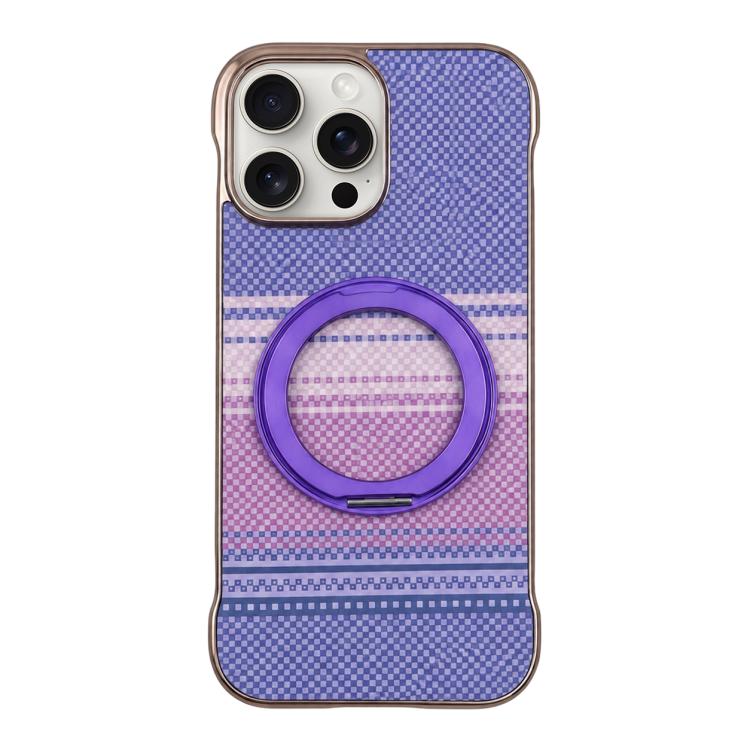 Custodia magnetica per telefono senza cornice in Kevlar galvanizzato con rotazione a 360 gradi., For iPhone 16 Pro, For iPhone 16, For iPhone 15 Pro Max, For iPhone 15 Pro