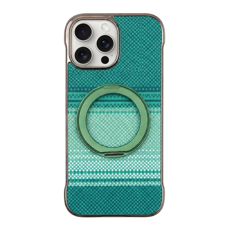 Custodia magnetica per telefono senza cornice in Kevlar galvanizzato con rotazione a 360 gradi., For iPhone 16 Pro, For iPhone 16, For iPhone 15 Pro Max, For iPhone 15 Pro