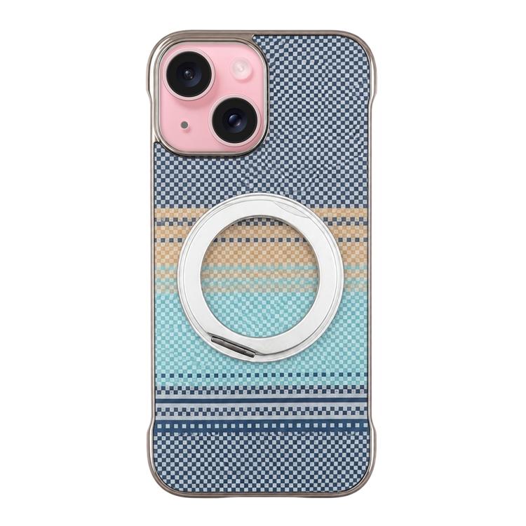 Custodia magnetica per telefono senza cornice in Kevlar galvanizzato con rotazione a 360 gradi., For iPhone 15, For iPhone 14, For iPhone 14 Pro, For iPhone 14 Pro Max