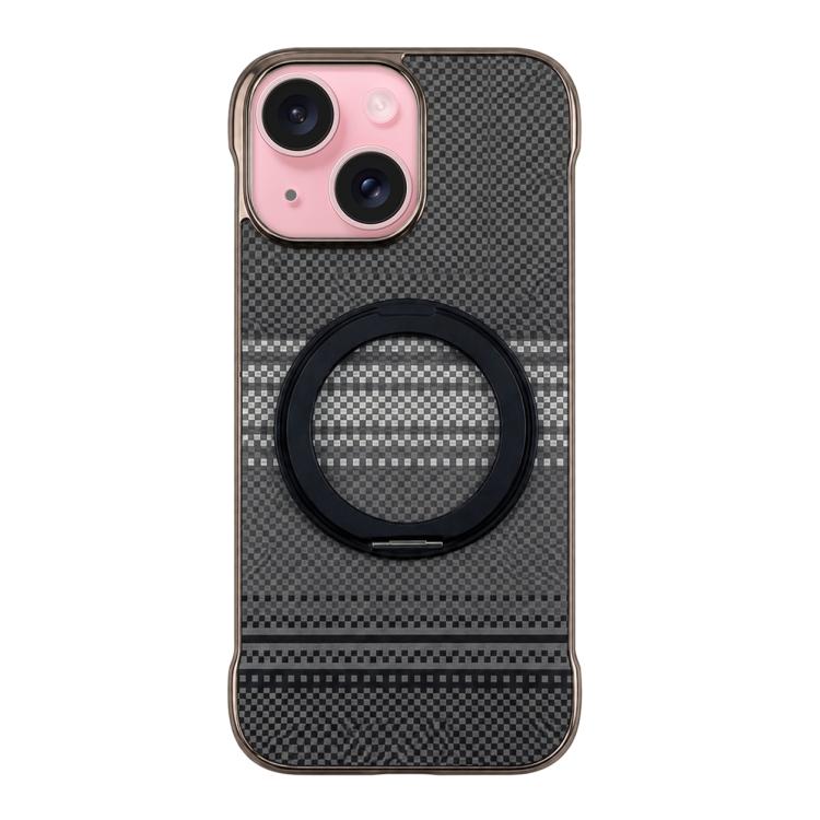 Custodia magnetica per telefono senza cornice in Kevlar galvanizzato con rotazione a 360 gradi., For iPhone 15, For iPhone 14, For iPhone 14 Pro, For iPhone 14 Pro Max