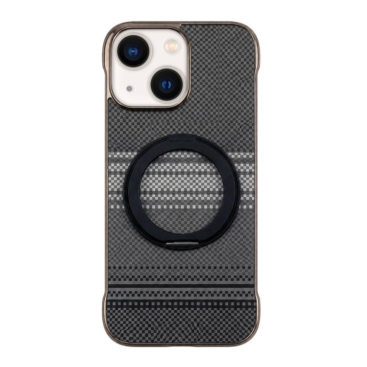 Custodia magnetica per telefono senza cornice in Kevlar galvanizzato con rotazione a 360 gradi., For iPhone 15, For iPhone 14, For iPhone 14 Pro, For iPhone 14 Pro Max