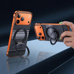 Custodia magnetica per telefono senza cornice in Kevlar galvanizzato con rotazione a 360 gradi., For iPhone 16 Pro, For iPhone 16, For iPhone 15 Pro Max, For iPhone 15 Pro