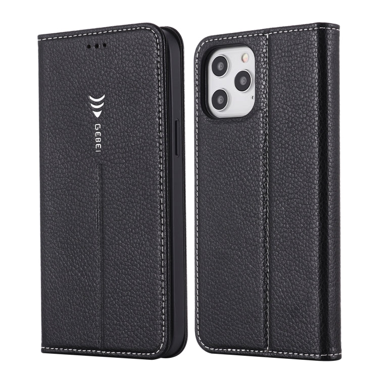 GEBEI PU+TPU Custodia protettiva a ribaltamento orizzontale con supporto e slot per schede, For iPhone 12 / 12 Pro, For iPhone 12 Pro Max