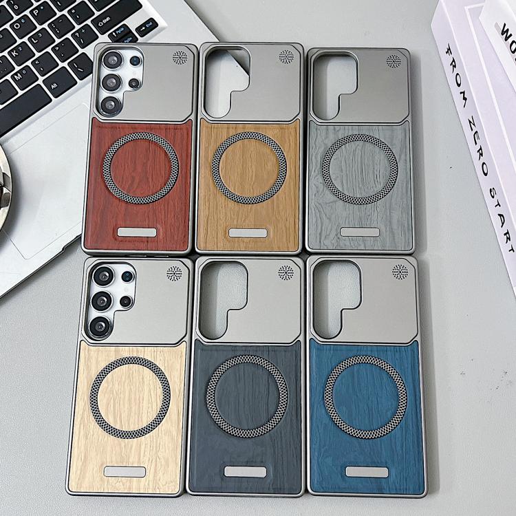 Custodia magnetica antiurto per telefono in PC con effetto legno., For Galaxy A57 5G, For Galaxy A56 5G / A36 5G / A37 5G, For Galaxy A55 5G / A35 5G