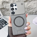 Custodia magnetica antiurto per telefono in PC con effetto legno., For Galaxy S24+ 5G /  S25+ 5G, For Galaxy S25 Ultra 5G, For Galaxy S24 FE 5G, For Galaxy S24 Ultra 5G