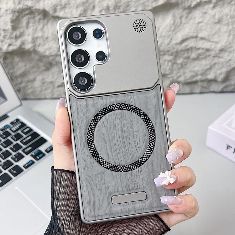 Custodia magnetica antiurto per telefono in PC con effetto legno., For Galaxy S24+ 5G /  S25+ 5G, For Galaxy S25 Ultra 5G, For Galaxy S24 FE 5G, For Galaxy S24 Ultra 5G