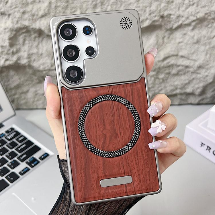 Custodia magnetica antiurto per telefono in PC con effetto legno., For Galaxy S24+ 5G /  S25+ 5G, For Galaxy S25 Ultra 5G, For Galaxy S24 FE 5G, For Galaxy S24 Ultra 5G