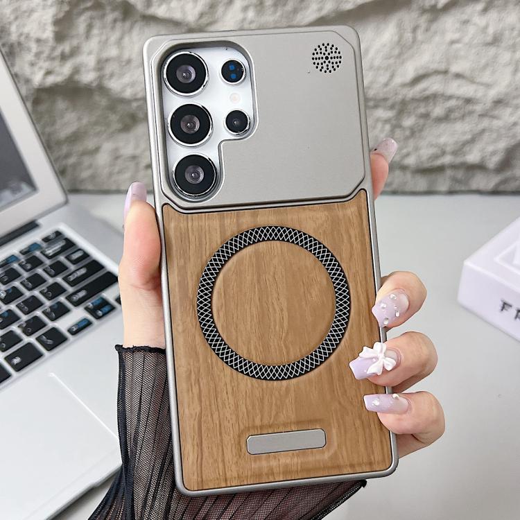 Custodia magnetica antiurto per telefono in PC con effetto legno., For Galaxy S24+ 5G /  S25+ 5G, For Galaxy S25 Ultra 5G, For Galaxy S24 FE 5G, For Galaxy S24 Ultra 5G