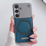 Custodia magnetica antiurto per telefono in PC con effetto legno., For Galaxy S26+ 5G, For Galaxy S26 Ultra 5G, For Galaxy S26 5G, For Galaxy S24 5G / S25 5G