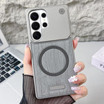 Custodia magnetica antiurto per telefono in PC con effetto legno., For Galaxy S26+ 5G, For Galaxy S26 Ultra 5G, For Galaxy S26 5G, For Galaxy S24 5G / S25 5G