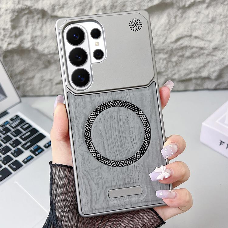 Custodia magnetica antiurto per telefono in PC con effetto legno., For Galaxy S26+ 5G, For Galaxy S26 Ultra 5G, For Galaxy S26 5G, For Galaxy S24 5G / S25 5G