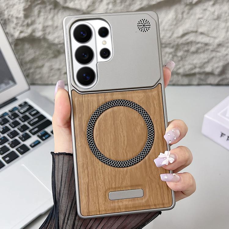 Custodia magnetica antiurto per telefono in PC con effetto legno., For Galaxy S26+ 5G, For Galaxy S26 Ultra 5G, For Galaxy S26 5G, For Galaxy S24 5G / S25 5G