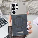 Custodia magnetica antiurto per telefono in PC con effetto legno., For Galaxy S26+ 5G, For Galaxy S26 Ultra 5G, For Galaxy S26 5G, For Galaxy S24 5G / S25 5G