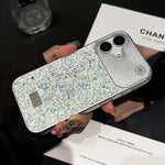 Custodia per telefono in PC con paillettes a forma di diamante e stelle., For iPhone 16 Pro, For iPhone 16 Plus, For iPhone 16, For iPhone 15 Pro Max