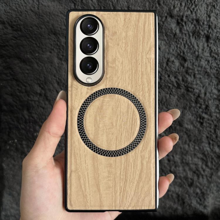 Custodia magnetica antiurto per telefono in PC con effetto legno., For Galaxy Z Fold7 5G, For Galaxy Z Fold6, For Galaxy Z Fold5, For Galaxy Z Fold4