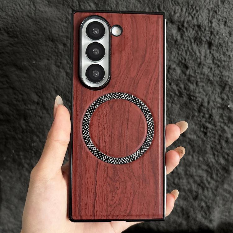 Custodia magnetica antiurto per telefono in PC con effetto legno., For Galaxy Z Fold7 5G, For Galaxy Z Fold6, For Galaxy Z Fold5, For Galaxy Z Fold4