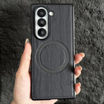 Custodia magnetica antiurto per telefono in PC con effetto legno., For Galaxy Z Fold7 5G, For Galaxy Z Fold6, For Galaxy Z Fold5, For Galaxy Z Fold4