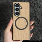 Custodia magnetica antiurto per telefono in PC con effetto legno., For Galaxy Z Fold7 5G, For Galaxy Z Fold6, For Galaxy Z Fold5, For Galaxy Z Fold4