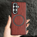 Custodia magnetica antiurto per telefono in PC con effetto legno., For Galaxy Z Fold7 5G, For Galaxy Z Fold6, For Galaxy Z Fold5, For Galaxy Z Fold4