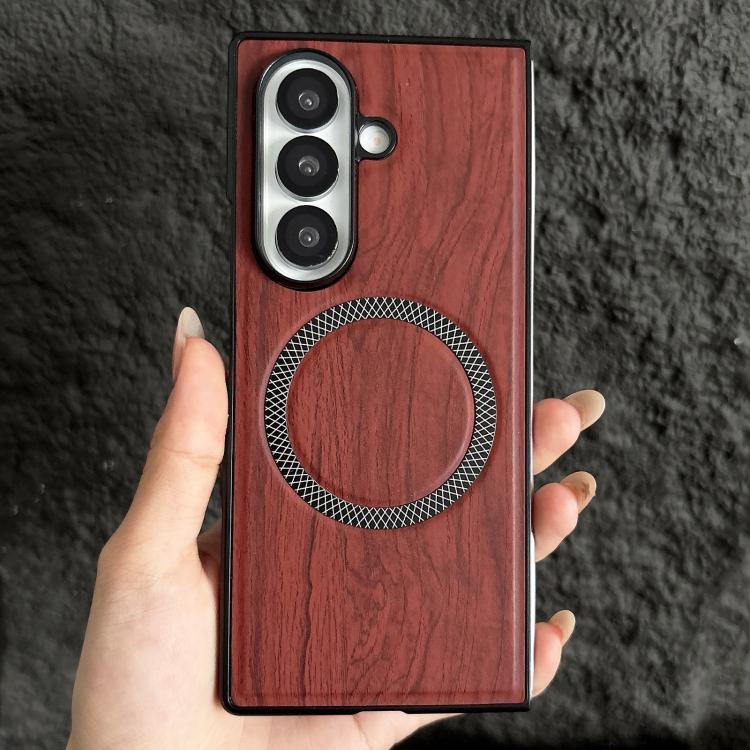 Custodia magnetica antiurto per telefono in PC con effetto legno., For Galaxy Z Fold7 5G, For Galaxy Z Fold6, For Galaxy Z Fold5, For Galaxy Z Fold4