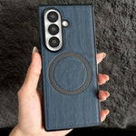 Custodia magnetica antiurto per telefono in PC con effetto legno., For Galaxy Z Fold7 5G, For Galaxy Z Fold6, For Galaxy Z Fold5, For Galaxy Z Fold4